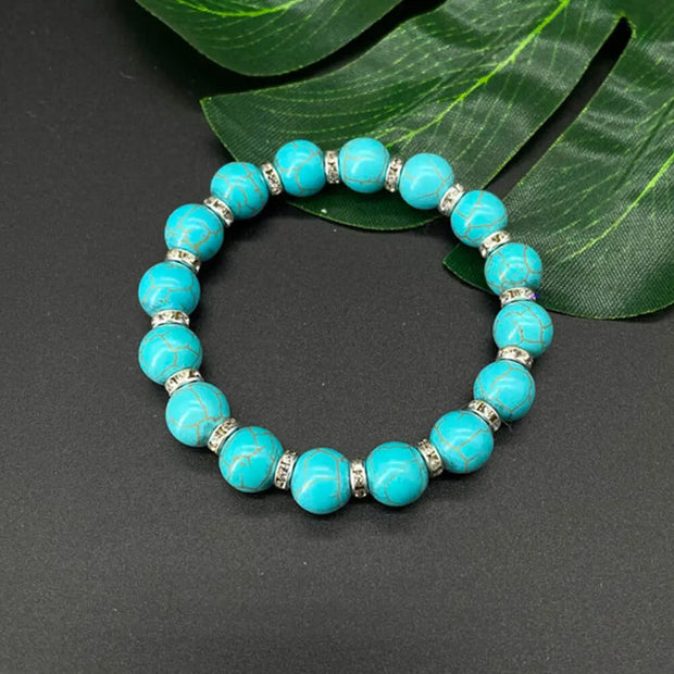 Mala en perles de turquoise ovale - Mes Bijoux En Pierres Naturelles