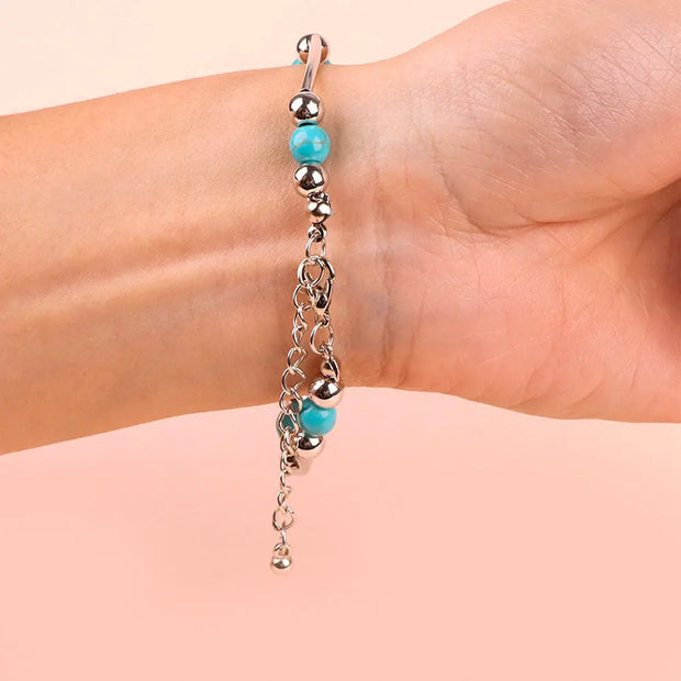 Jonc papillons en pierres de turquoise - Mes Bijoux En Pierres Naturelles