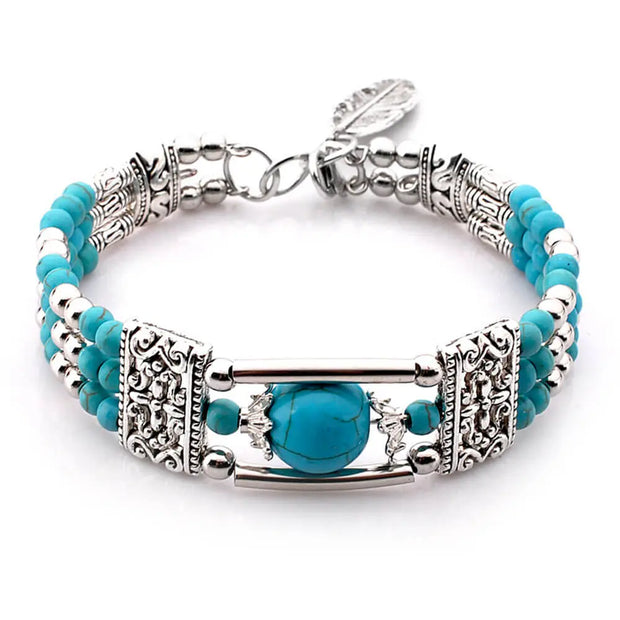 Bijou ancien : manchette en pierre turquoise - Mes Bijoux En Pierres Naturelles