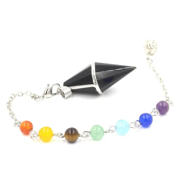Pendule spirituel en obsidienne pour harmonisation des 7 chakras - Mes Bijoux En Pierres Naturelles