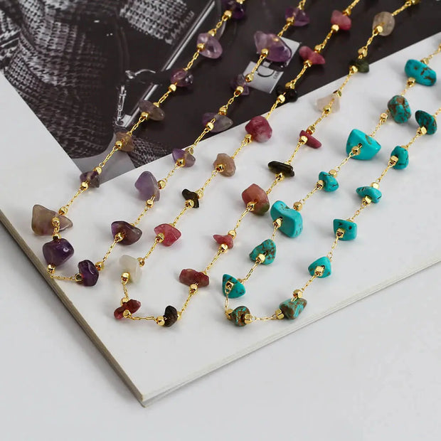 Pendentif en or avec pierre naturelle turquoise - Mes Bijoux En Pierres Naturelles