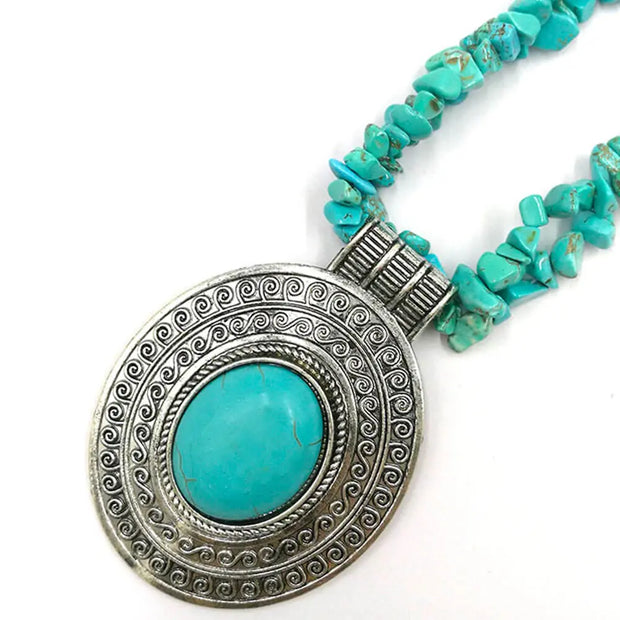 Amulette turquoise en collier pendentif - Mes Bijoux En Pierres Naturelles