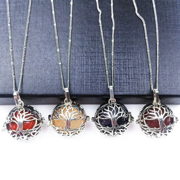 Pendentif arbre de vie en perle d'agate rouge pour collier - Mes Bijoux En Pierres Naturelles