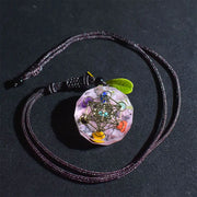 Pendentif cube de Métatron en orgonite et quartz rose - Mes Bijoux En Pierres Naturelles