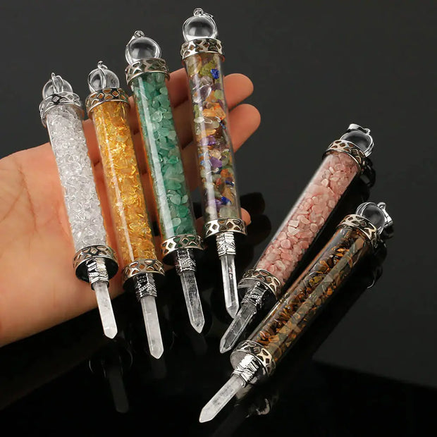 Collier ampoule en quartz rose - Mes Bijoux En Pierres Naturelles