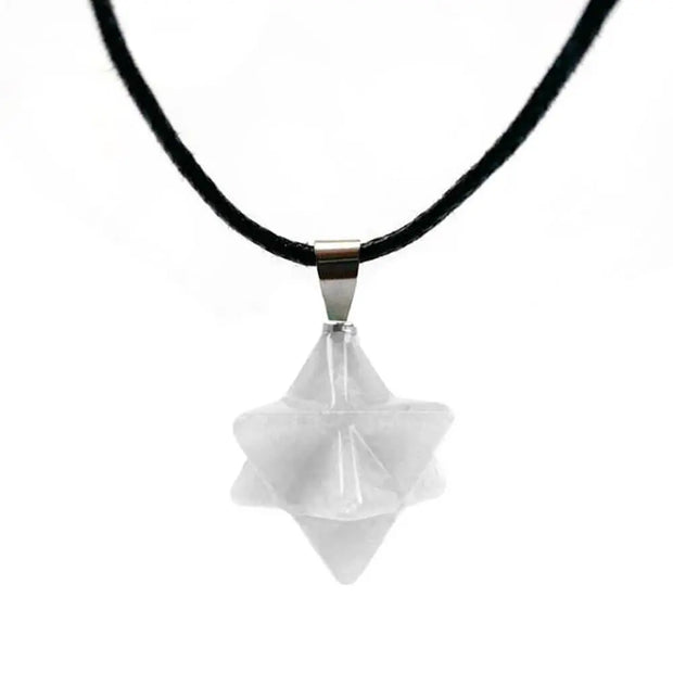 Pendentif en cristal de roche Merkaba pour collier - Mes Bijoux En Pierres Naturelles
