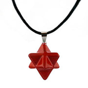 Pendentif en jaspe rouge Merkaba pour collier - Mes Bijoux En Pierres Naturelles