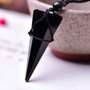 Pendentif en obsidienne noire - Collier pendule élégant - Mes Bijoux En Pierres Naturelles