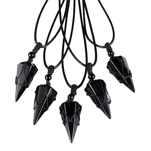 Pendentif en obsidienne noire - Collier pendule élégant - Mes Bijoux En Pierres Naturelles