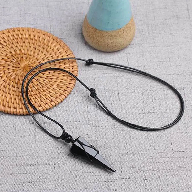 Pendentif en obsidienne noire - Collier pendule élégant - Mes Bijoux En Pierres Naturelles