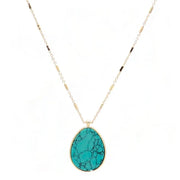 Amulette pendentif en turquoise et or - Mes Bijoux En Pierres Naturelles