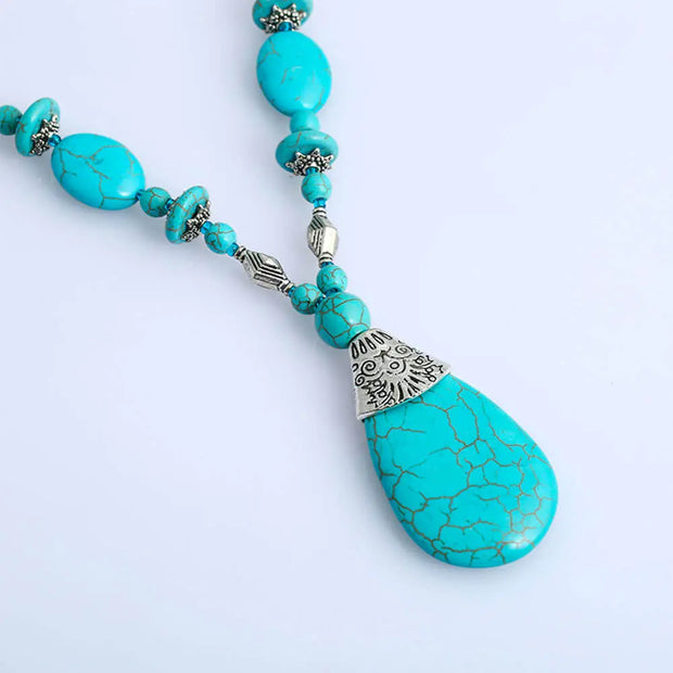 Amulette en pierre turquoise - Pendentif Collier - Mes Bijoux En Pierres Naturelles