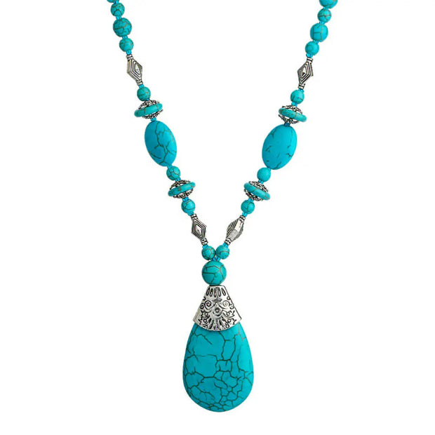 Amulette en pierre turquoise - Pendentif Collier - Mes Bijoux En Pierres Naturelles