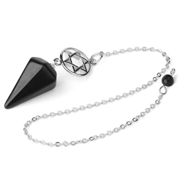 Bijou ésotérique : Amulette en obsidienne noire avec pentacle - Mes Bijoux En Pierres Naturelles