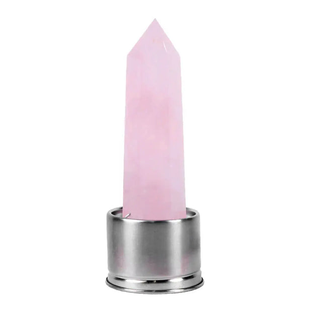 Bouteille ornée de minéraux en quartz rose - Mes Bijoux En Pierres Naturelles