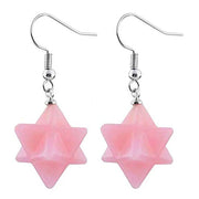 Pendants en quartz rose Merkaba - Mes Bijoux En Pierres Naturelles