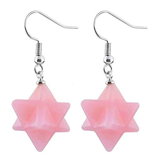 Pendants en quartz rose Merkaba - Mes Bijoux En Pierres Naturelles