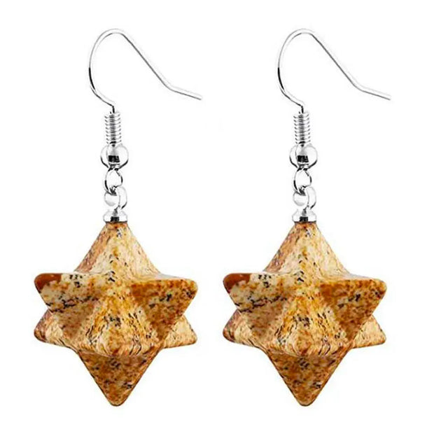 Pendants Merkaba en jaspe brun - Mes Bijoux En Pierres Naturelles