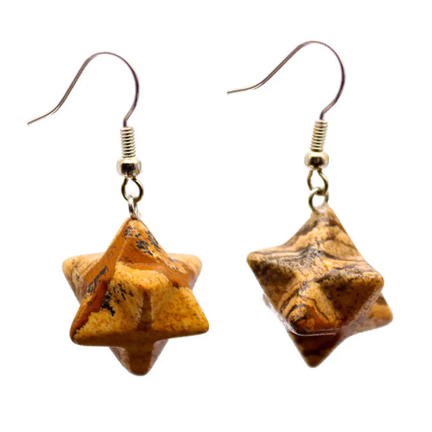 Pendants Merkaba en jaspe brun - Mes Bijoux En Pierres Naturelles