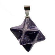 Collier en pierre de sable bleu Merkaba - Mes Bijoux En Pierres Naturelles