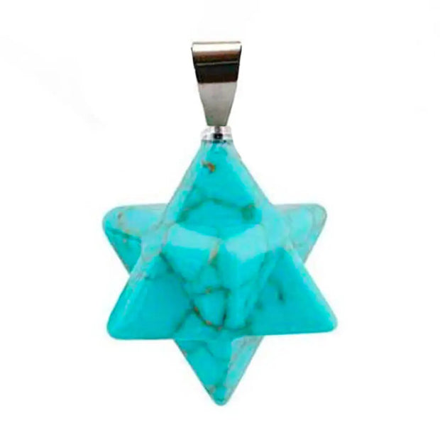 Collier Merkaba en turquoise - Mes Bijoux En Pierres Naturelles