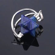 Pendentif Merkaba lapis lazuli demi-lune - Mes Bijoux En Pierres Naturelles