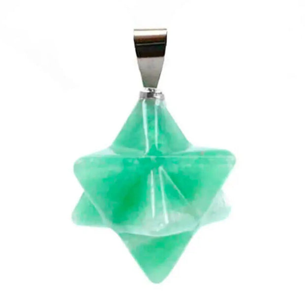 Pendentif Merkaba aventurine verte - Mes Bijoux En Pierres Naturelles