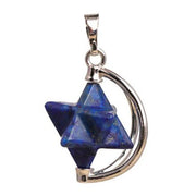 Pendentif Merkaba lapis lazuli demi-lune - Mes Bijoux En Pierres Naturelles