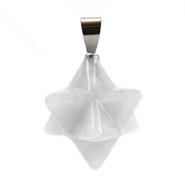 Pendentif Merkaba cristal de roche - Mes Bijoux En Pierres Naturelles
