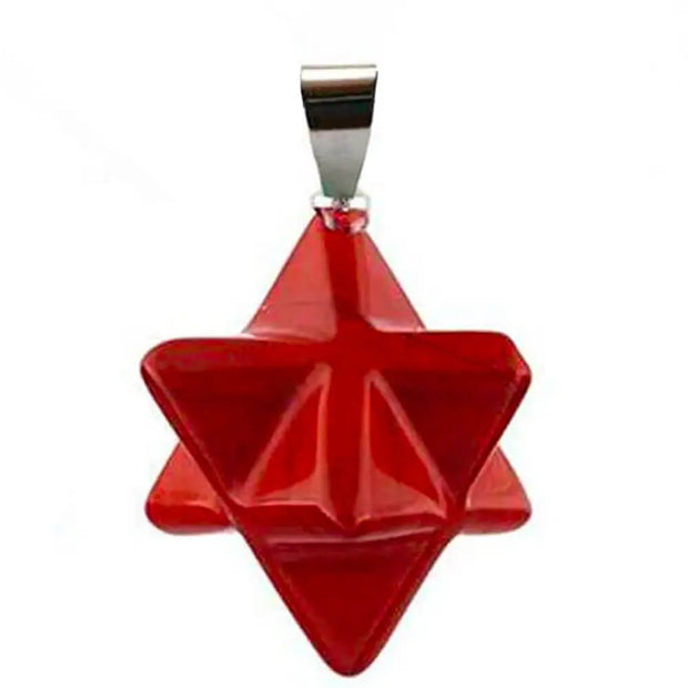 Pendentif Merkaba jaspe rouge - Mes Bijoux En Pierres Naturelles