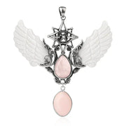 Collier angelot Quartz Rose Merkaba - Mes Bijoux En Pierres Naturelles