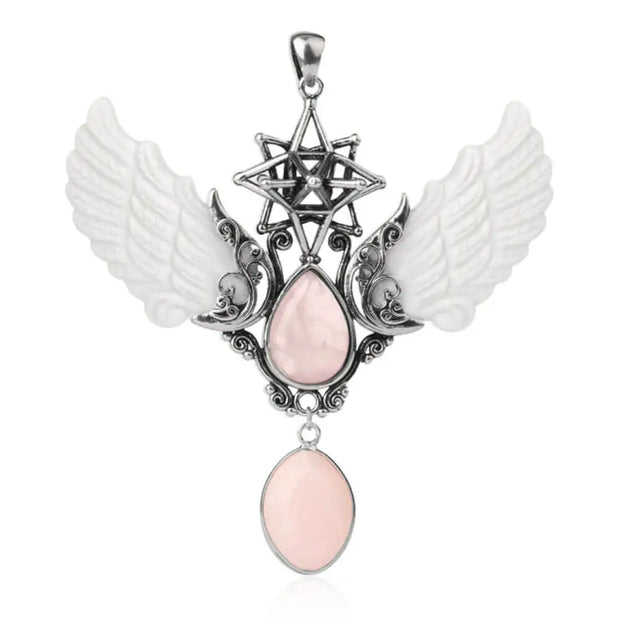 Collier angelot Quartz Rose Merkaba - Mes Bijoux En Pierres Naturelles