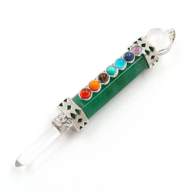 Collier aventurine verte 7 chakras - Mes Bijoux En Pierres Naturelles