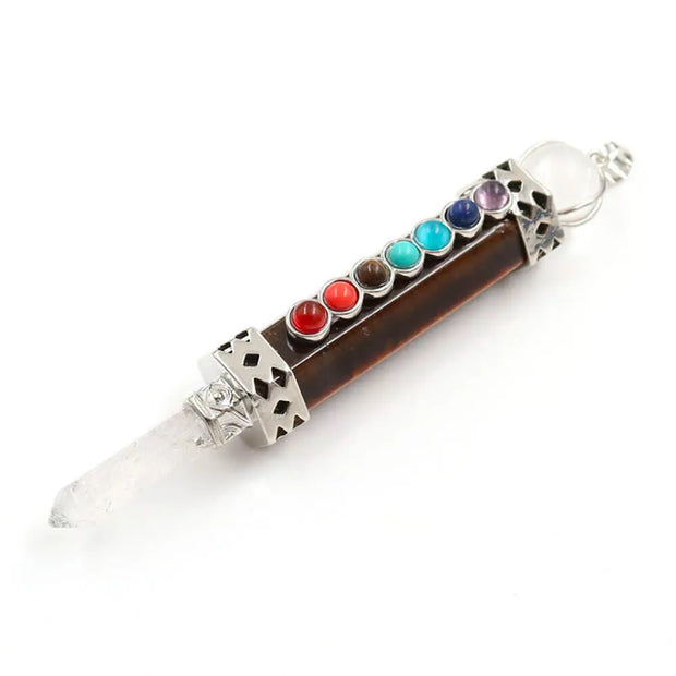 Collier 7 chakras en oeil de tigre - Mes Bijoux En Pierres Naturelles
