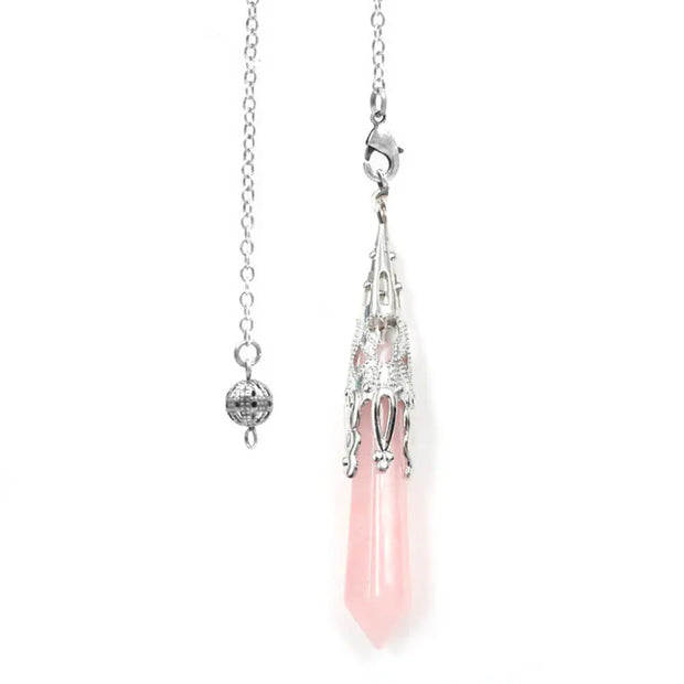 Pierre de quartz rose - Amulette divinatoire en cône - Mes Bijoux En Pierres Naturelles