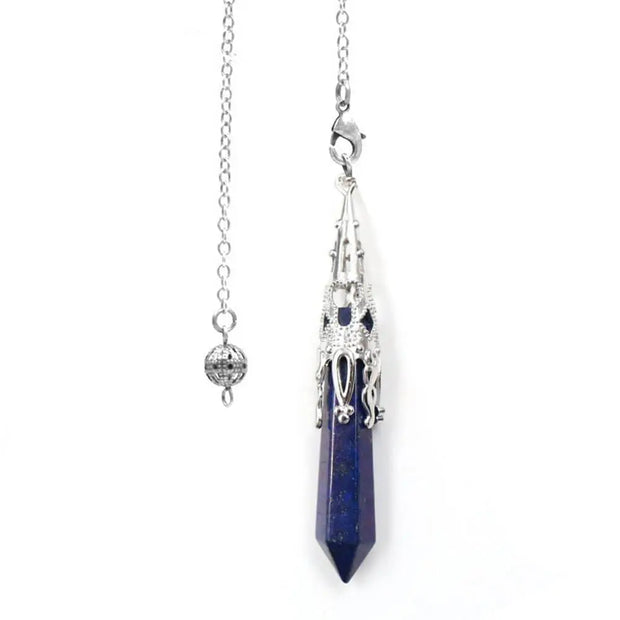 Pendule ésotérique en lapis-lazuli forme hexagonale - Mes Bijoux En Pierres Naturelles