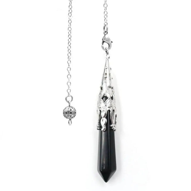 Bijou spirituel pendule cônique en obsidienne noire - Mes Bijoux En Pierres Naturelles