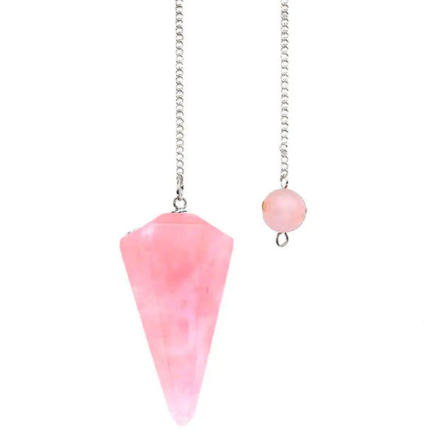 Amulette ésotérique quartz rose hexagonal - Mes Bijoux En Pierres Naturelles