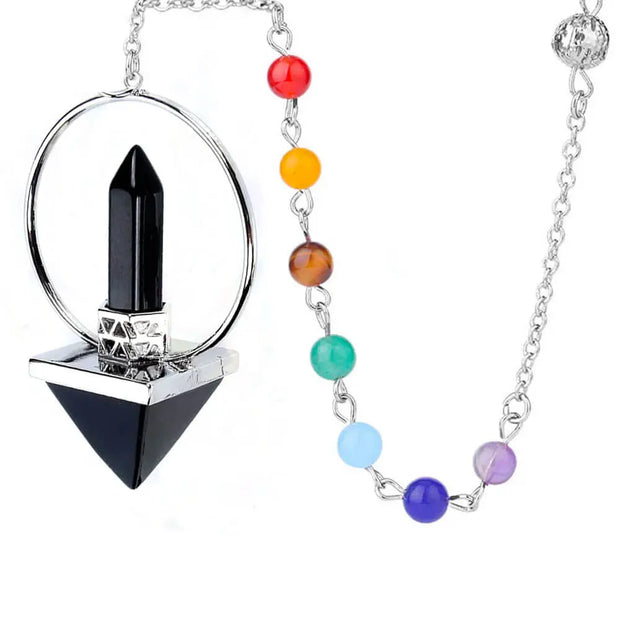 Obsidienne : Bijou pendulaire pyramidal pour divination - Mes Bijoux En Pierres Naturelles