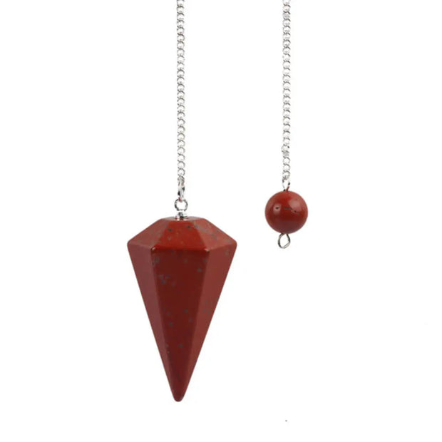 Amulette divinatoire en jaspe rouge hexagonal - Mes Bijoux En Pierres Naturelles