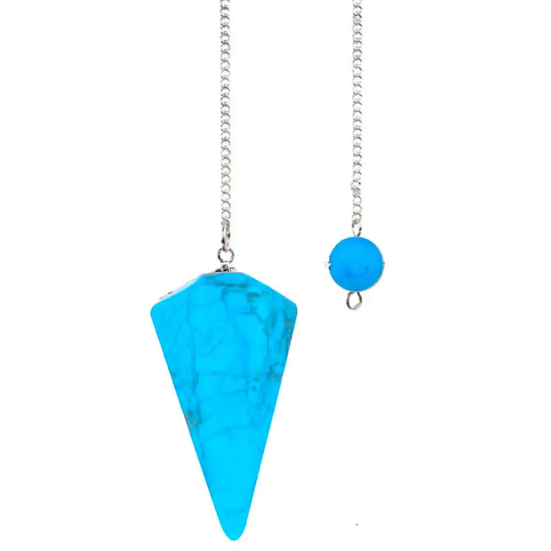 Pierre turquoise pendule ésotérique hexagonal - Mes Bijoux En Pierres Naturelles