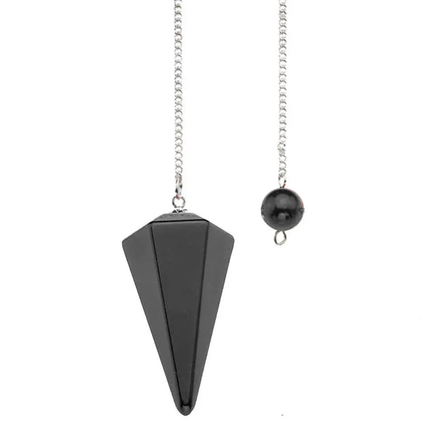 Pendule ésotérique en obsidienne hexagonale - Mes Bijoux En Pierres Naturelles