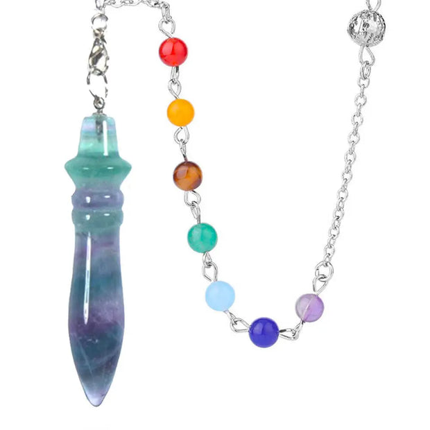 Fluorite pendule divinatoire Thot égyptien chakras - Mes Bijoux En Pierres Naturelles