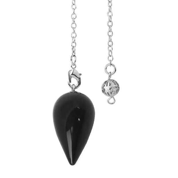 Amulette pendulaire en obsidienne noire - Mes Bijoux En Pierres Naturelles