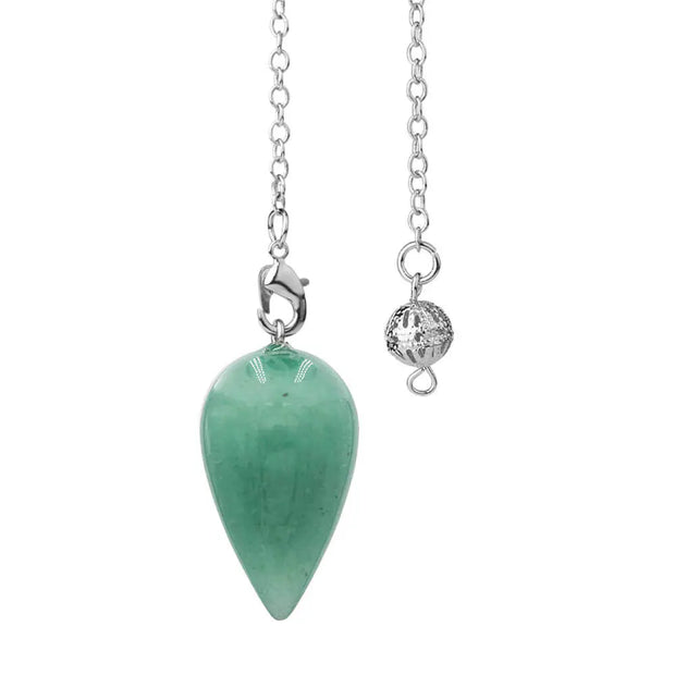 Amulette pendule en aventurine verte pour divination - Mes Bijoux En Pierres Naturelles