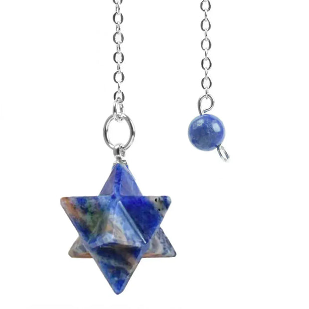 Amulette pendule en lapis lazuli merkaba - Mes Bijoux En Pierres Naturelles