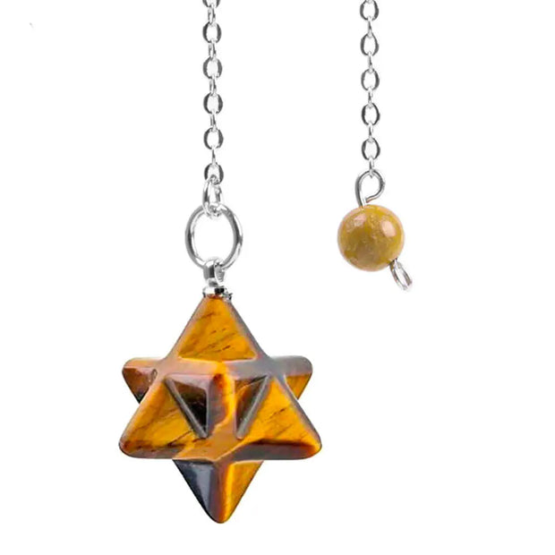 Bijou divinatoire merkaba en pierre d'œil de tigre - Mes Bijoux En Pierres Naturelles
