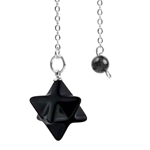 Pendentif merkaba en obsidienne noire - Mes Bijoux En Pierres Naturelles