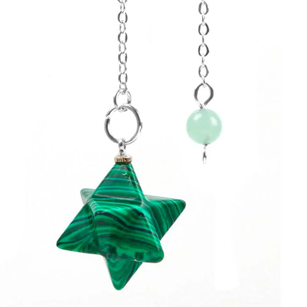 Amulette merkaba en malachite verte - Mes Bijoux En Pierres Naturelles