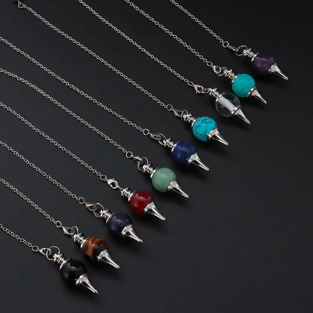 Amulette pendule en perle de turquoise bleue - Mes Bijoux En Pierres Naturelles